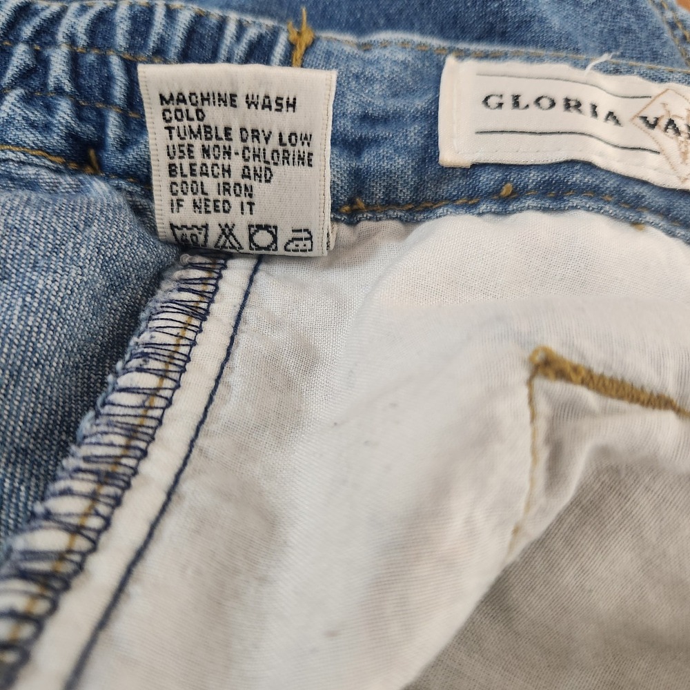 Vtg Gloria Vanderbilt Skirt Sz 22 XL Blue Denim Jean Double Button Front Pockets - Picture 10 of 11